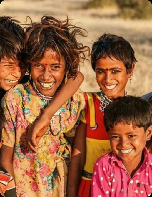Children - Nourishing Young Minds and Growing Bodies Children receiving nutritious meals through Annam Brahma community food support