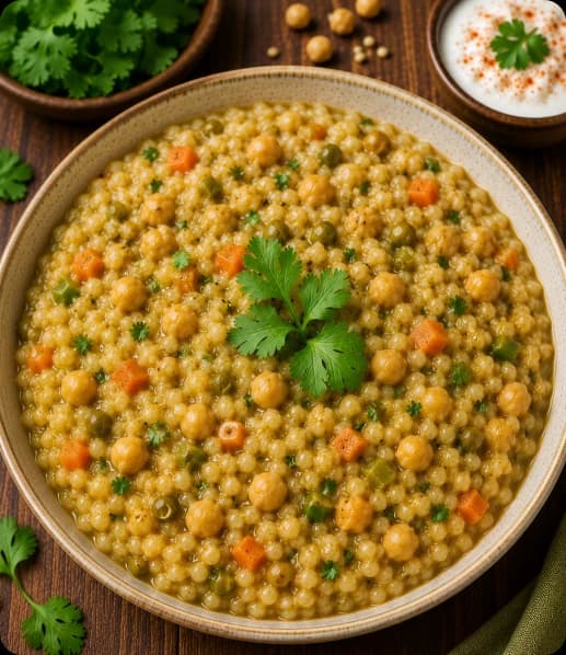 Jowar Chana Khichdi Bowl of Jowar Chana Khichdi with sorghum, chickpeas, and lentils