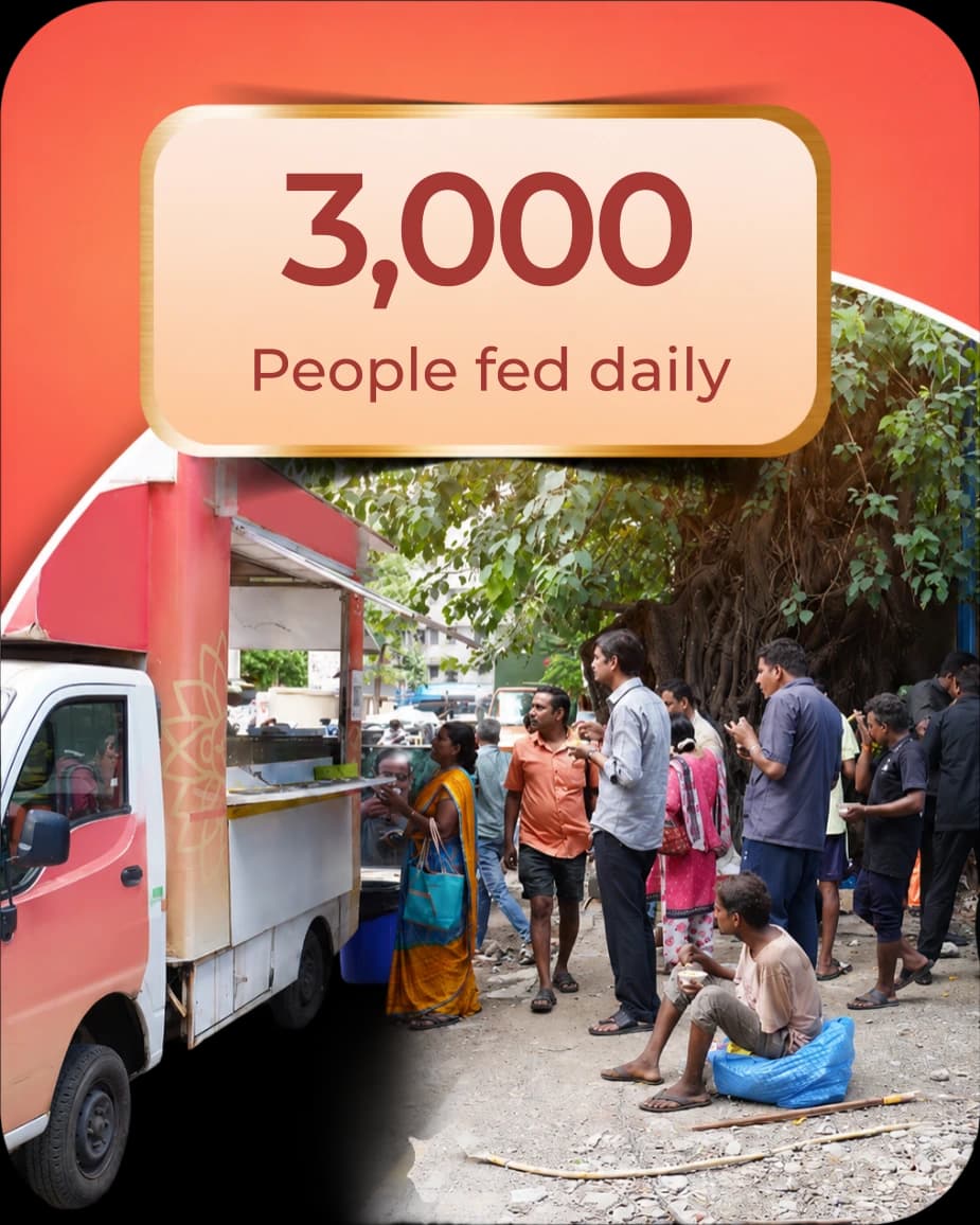 3,000 people fed daily — Annam Brahma impact 3,000 people fed daily — Annam Brahma impact